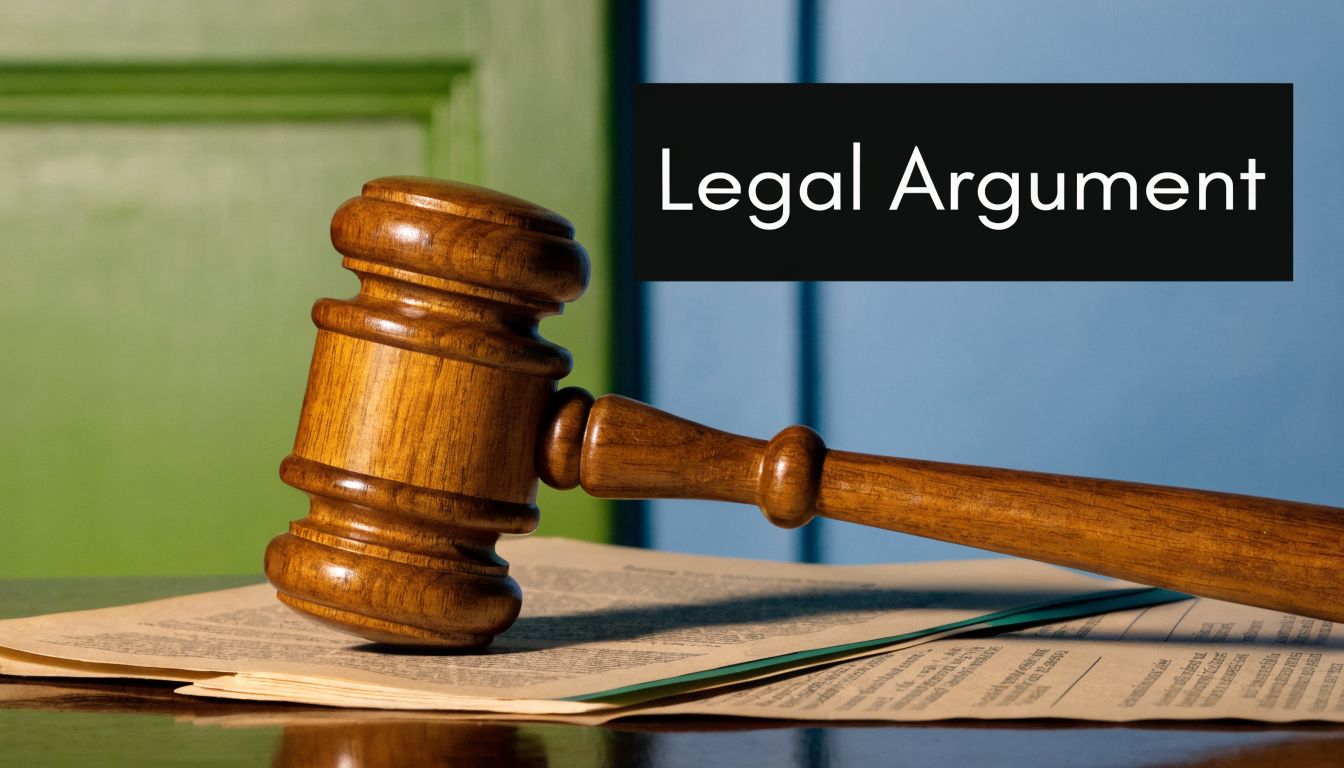 A wooden judge gavel resting on top of legal documents on a table with a background wall.