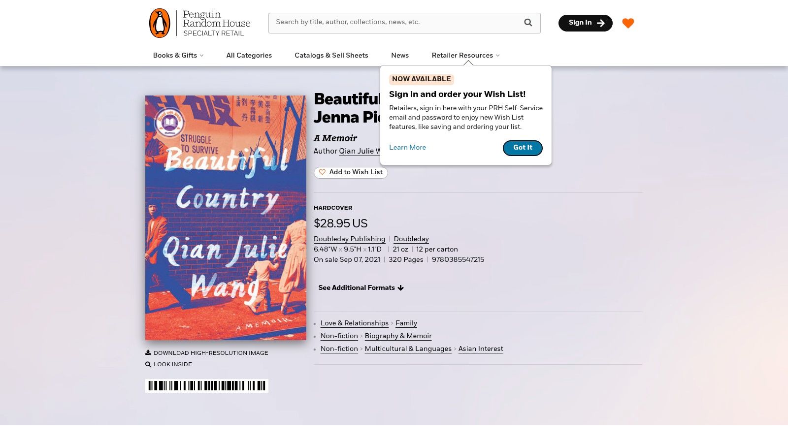Beautiful Country: A Memoir of an Undocumented Childhood, Qian Julie Wang